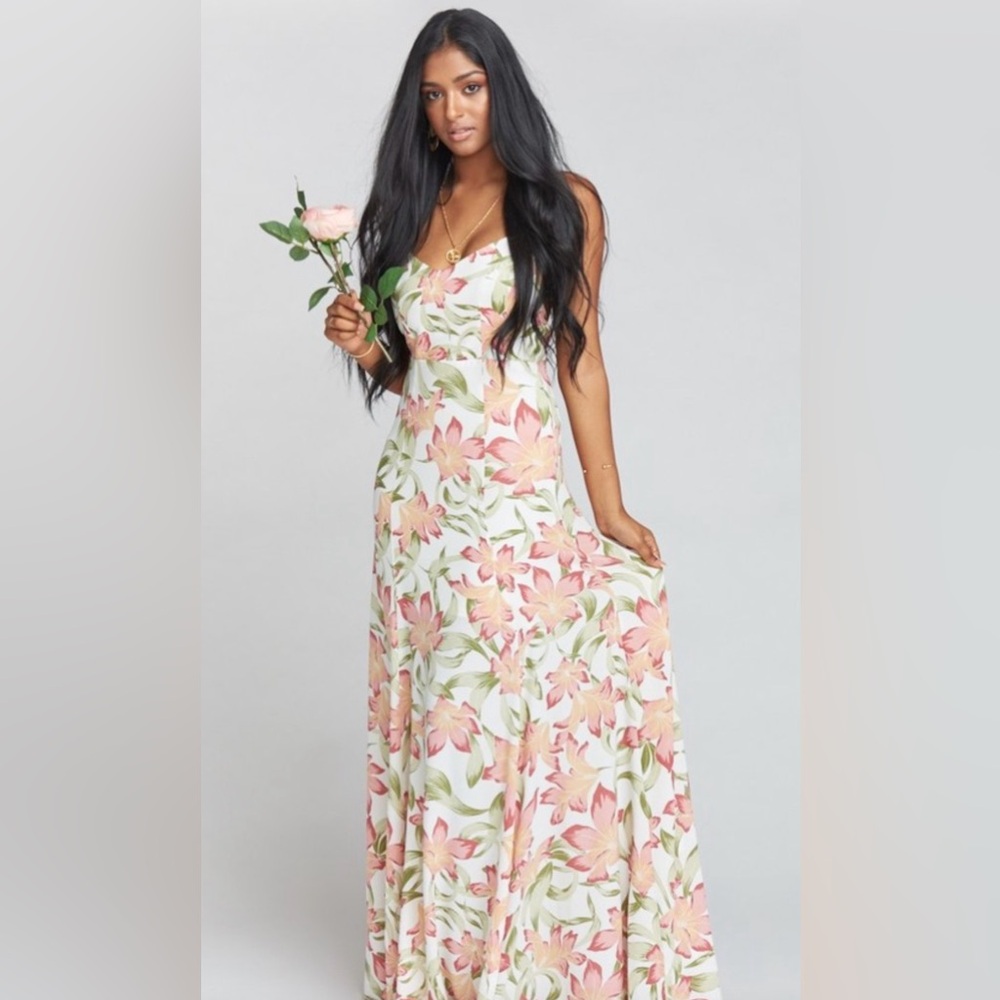 Brand new Show Me Your MuMu Pink and Green Floral Maxi Dress